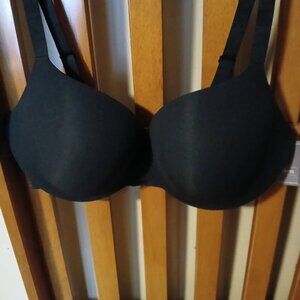 Auden Luxe Stretch Lightly Lined Black Demi Coverage Bra - Size 36DD